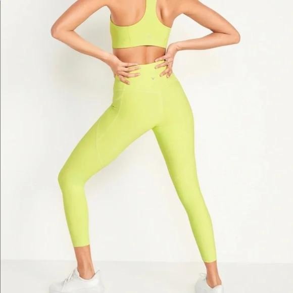 Old Navy High-Waisted PowerSoft 7/8-Length Side-Pocket Leggings For Women New - Picture 3 of 4